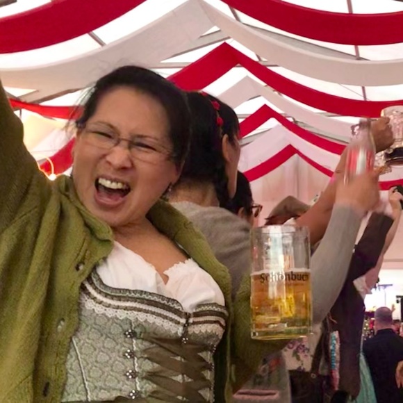 Green and White Dirndl Dress - Picture 13 of 13